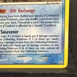 Pokemon TCG Delibird Non Holo Rare EX Team Rocket Returns 2004 #21/109 VTG HP - Image 4