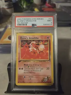 Pokemon TCG Blaine's Growlithe Gym Heroes 62/132 Regular 1st Edition Common - Image 1