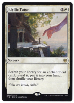 MTG English Idyllic Tutor NM Normal Theros Beyond Death Plainswalker Stamp - Image 1