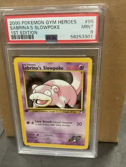 Pokemon TCG Sabrina's Slowpoke 1st Edition Gym Heroes PSA 9 Card 095/132 - Image 2