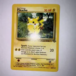 Pikachu 1995 Pokemon Card 60/64 Red Cheeks Jungle Set 50HP Vintage - Image 1