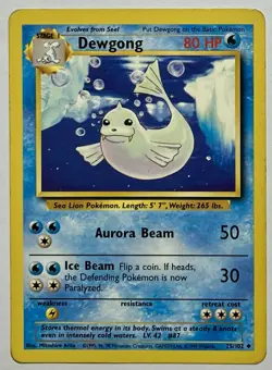 Dewgong 25/102 (HP) Uncommon Base Set Unlimited 1996 WOTC Pokemon Card - Image 1