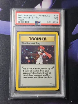 The Rocket's Trap Holo #19/132 Pokemon Gym Heros PSA 7 - Image 1