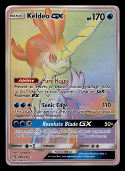 Keldeo GX 240/236 Hyper Rainbow Rare Unified Minds Pokemon Card - Image 1