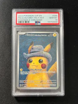 PSA 10 - Pikachu with Grey Felt Hat #085 Van Gogh Promo Pokemon - Image 1