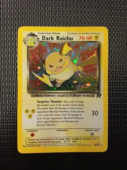 Pokemon Dark Raichu 83/82 Team Rocket Rara Holo Unlimited Wizards ENG Vintage - Image 1