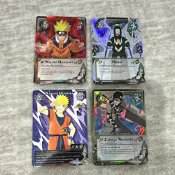 Bandai Naruto CCG Storm 2 Foil Ninja Card Lot 4x Naruto Uzumaki Haku Zabuza - Image 1
