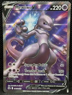 Pokemon Mewtwo V SWSH229 NM Sword & Shield Full Art Black Star Promo - Image 1