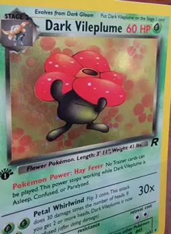 DARK VILEPLUME Pokemon Team Rocket 1st Edition Holo with Swirl 13/82 - NM - Image 4