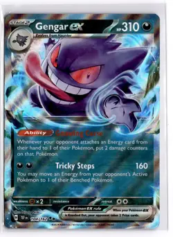 Pokemon TCG Gengar ex 104/162 Sv05: Temporal Forces Double Rare - Image 1