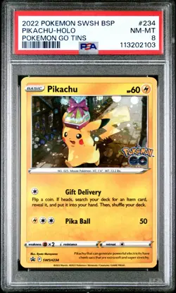2022 Pokemon Pikachu - Sword & Shield Promo - SWSH234 - PSA 8 NM-M - Image 3