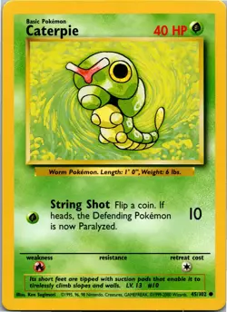 Caterpie - Base Set 045/102 - Common - NM Pokemon TCG - Image 1