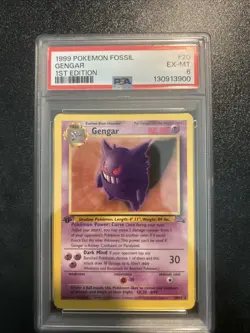 Pokemon TCG Fossil Gengar Holo Rare First Edition 20/62 - Image 1