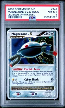 2008 POKEMON DP LEGENDS AWAKENED MAGNEZONE LV X #142 PSA 8 NM #130341628 - Image 1