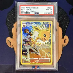 PSA 8 NEAR MINT 2022 Pokemon Brilliant Stars JOLTEON TG04 Full Art - Image 2