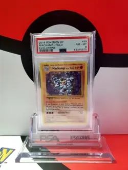 2016 Pokemon XY Evolutions Holo Machamp #59 PSA 8 - Image 1
