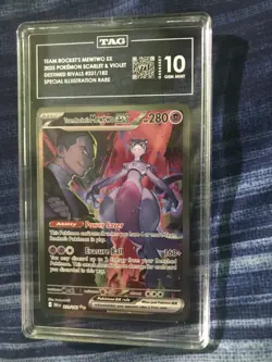 Pokemon Team Rocket's Mewtwo ex 231/182 Destined Rivals TAG 10 GEM MINT (971)ENG - Image 1