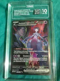 Pokemon Team Rocket's Mewtwo ex 231/182 Destined Rivals TAG 10 GEM MINT (971)ENG - Image 3