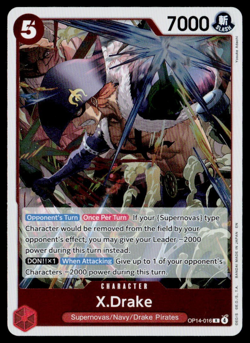 One Piece The Azure Sea's Seven #OP14-016 X.Drake Rare - Image 1