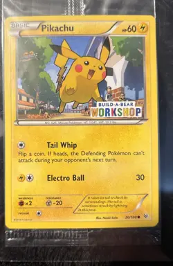 Pokemon Card Pikachu 20/108Build-A-Bear Workshop Stamped Promo SEALED Near Mint - Image 1