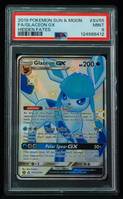 Glaceon GX SV55 PSA 9 Hidden Fates Pokemon Card - Image 1