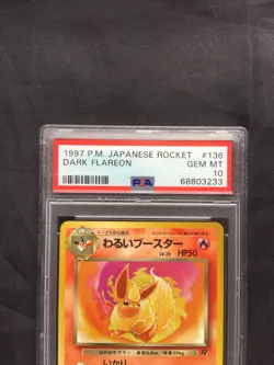 Pokemon Cards: Japanese Team Rocket Uncommon: Dark Flareon 136 PSA 10 - Image 3