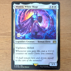 Minwu, White Mage - Prerelease Foil Promo - Final Fantasy II MTG FF2 - Image 1