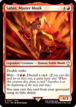 MTG Sabin, Master Monk 57 Rare Surge Foil Final Fantasy Commander - Image 1
