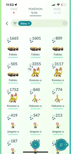 Pokemon Go (Stage 46 ) Shiny Kommo-o ( 34 Shinys ) ( Reduced) - Image 3