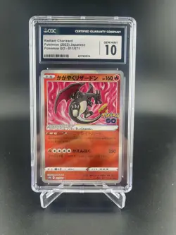 2022 Pokemon Japanese SWSH Pokemon Go #011 Radiant Charizard CGC 10 Gem Mint - Image 1