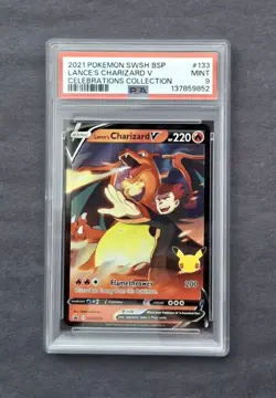 Pokemon Celebrations 2021 - Lance's Charizard V #SWSH133 - PSA MINT 9 - Image 1