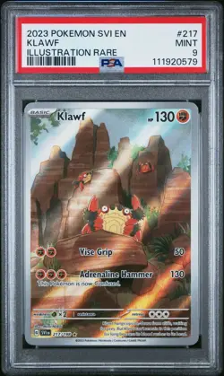 2023 POKEMON SVI EN-SCARLET & VIOLET ILLUSTRATION RARE #217 KLAWF PSA 9 - Image 1