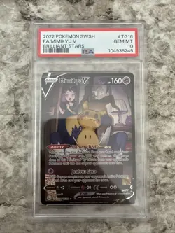 2022 POKEMON MIMIKYU V TG16/TG30 PSA 10 BRILLIANT STARS TRAINER GALLERY - Image 1