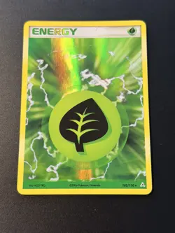 Pokemon Holon Phantoms #105/110 Grass Energy - Holo Rare NM/LP - Image 1