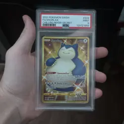PSA 9 MINT Snorlax Chilling Reign Gold Secret Rare Full Art Holo Pokemon 224/198 - Image 1