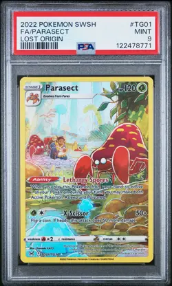 2022 POKEMON SWORD & SHIELD LOST ORIGIN #TG01 FULL ART/PARASECT PSA 9 - Image 1