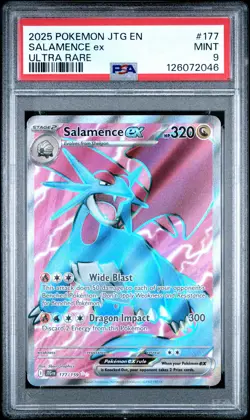 2025 POKEMON JTG EN-JOURNEY TOGETHER ULTRA RARE #177 SALAMENCE EX PSA 9 - Image 1
