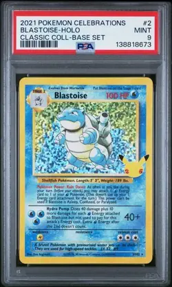 BLASTOISE HOLO PSA 9 2021 POKEMON CELEBRATIONS #2/102 CLASSIC COLL BASE SET - Image 1
