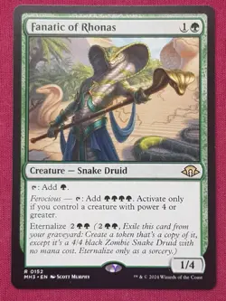 Magic The Gathering MODERN HORIZONS 3 MH3 FANATIC OF RHONAS green card MTG - Image 1