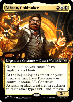 MTG Vihaan, Goldwaker 44 Mythic Foil Extended Art OTJ Commander - Image 1