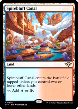 MTG Spirebluff Canal 270 Rare Foil Land Outlaws of Thunder Junction - Image 1