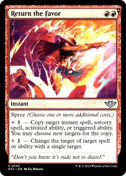 MTG Return the Favor 142 Foil Outlaws of Thunder Junction - Image 1