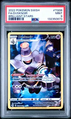 2022 POKEMON SWORD & SHIELD BRILLIANT STARS #TG06 FULL ART/DUSKNOIR PSA 9 - Image 1