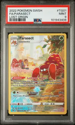 2022 POKEMON SWORD & SHIELD LOST ORIGIN #TG01 FULL ART/PARASECT PSA 9 - Image 1