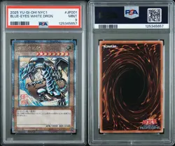 PSA 9 Blue-Eyes White Dragon Japanese YuGiOh 25th Anniversary Ukiyoe NYC1 - Image 1