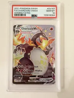 Pokemon TCG Charizard VMAX Holo Ultra Rare Card Shining Fates SV107/SV122 PSA 10 - Image 1