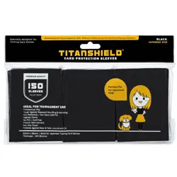 TitanShield (150 Sleeve/Black) Small Japanese Sized Trading Card Sleeves Deck - Image 1