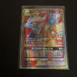 Reshiram & Charizard GX Full Art Holo Card 194/214 Sm-Unbroken Bonds NM - Image 1
