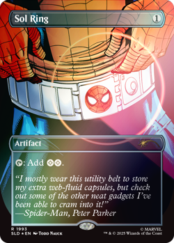 MTG Sol Ring 1993 Rare Foil Secret Lair Marvel's Spider-Man: Heroic Deeds - Image 1