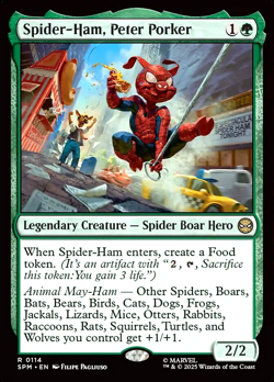 MTG Spider-Ham, Peter Porker 114 Rare Foil Marvel Spider-Man - Image 1